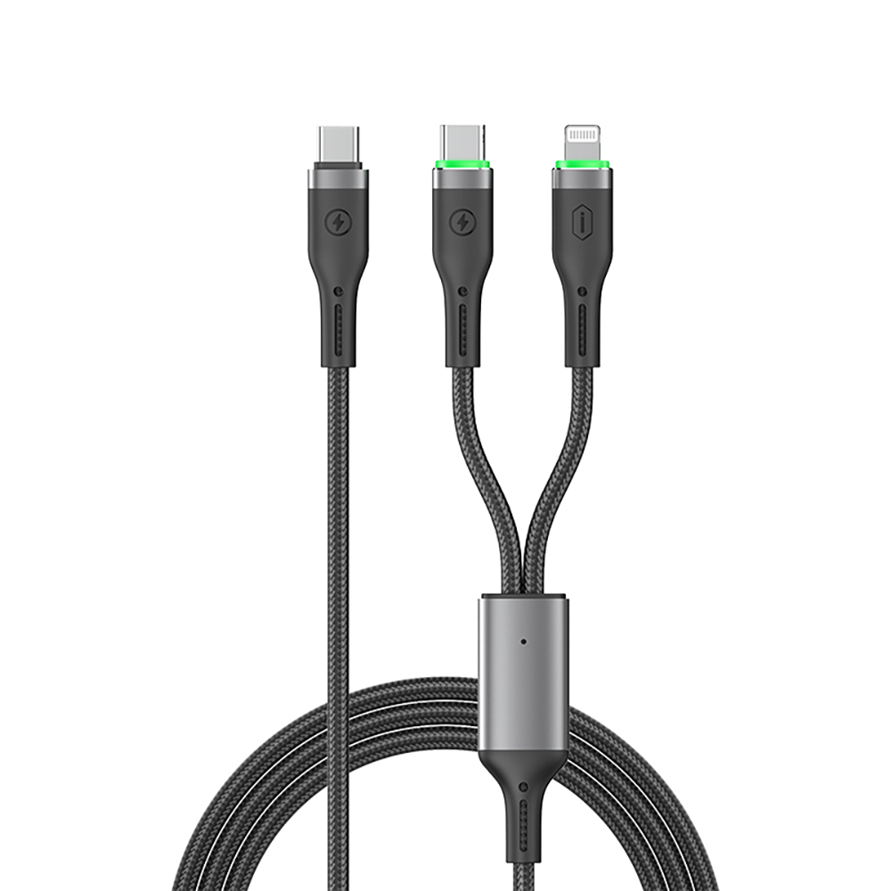 WiWU 100W OringLink Nylon Braided Cable C-C+L 1.2M